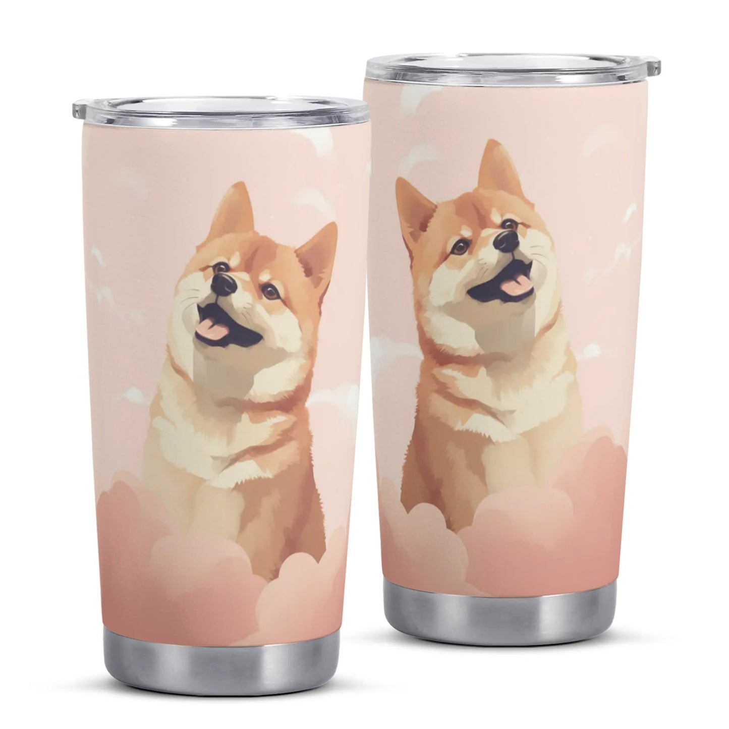 Shiba Inu Peach Clouds Stainless Steel 20oz Tumbler
