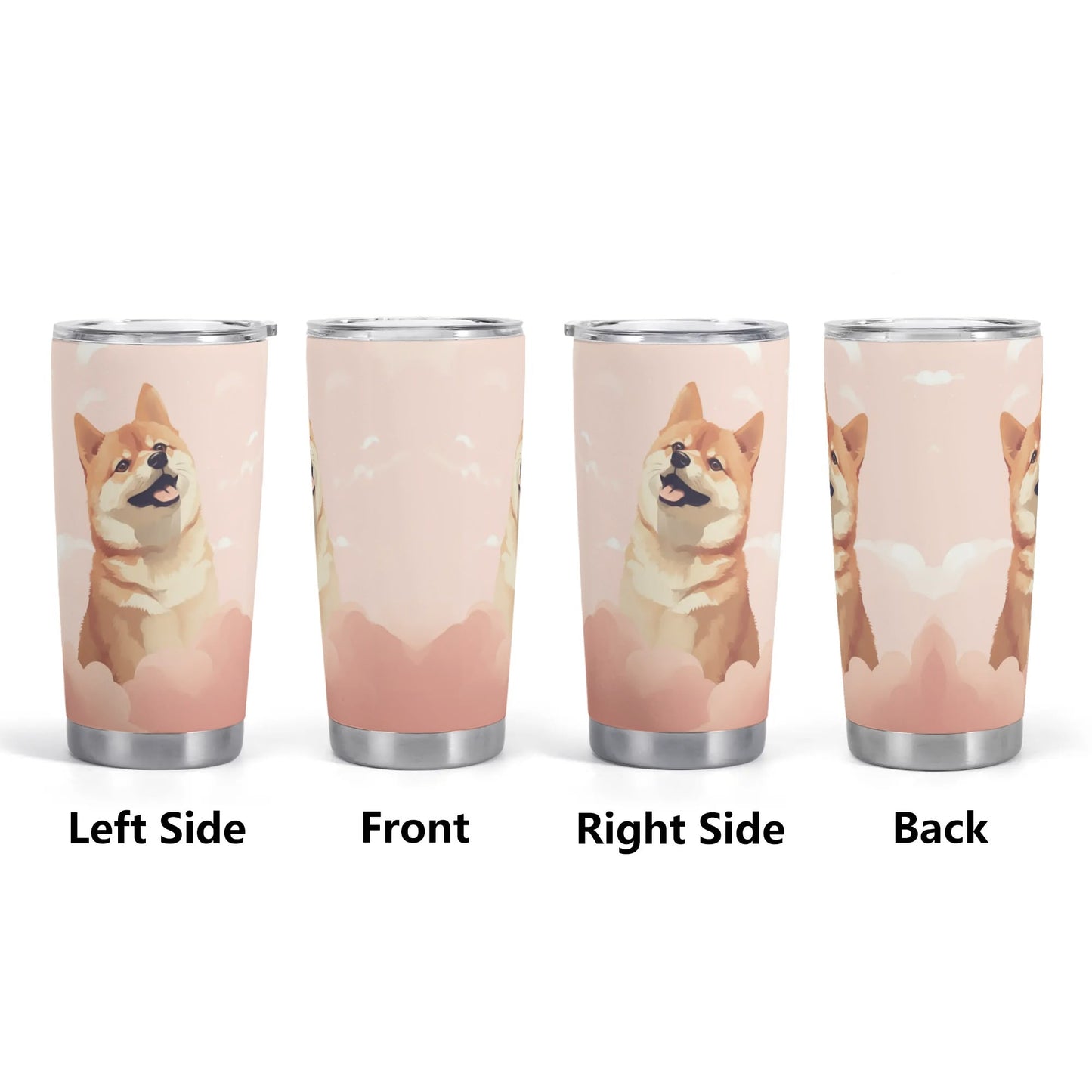 Shiba Inu Peach Clouds Stainless Steel 20oz Tumbler