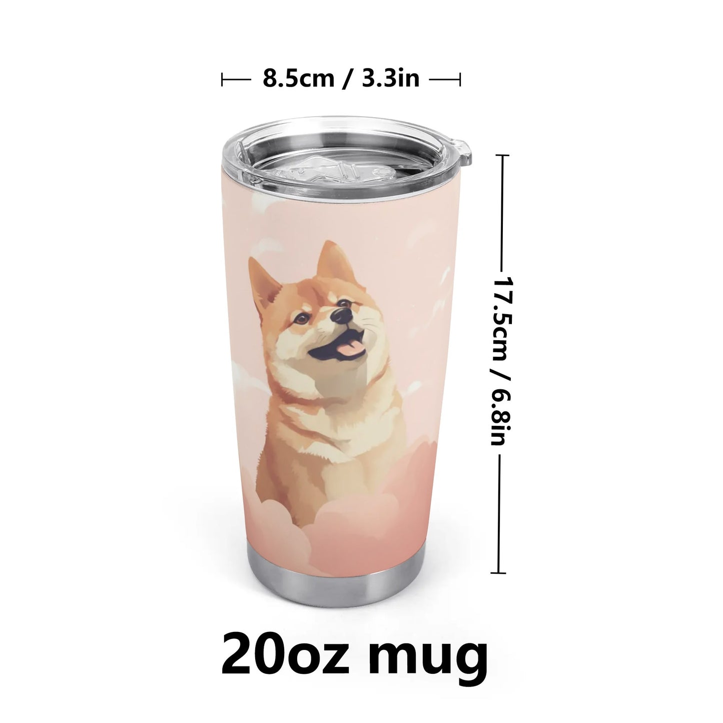 Shiba Inu Peach Clouds Stainless Steel 20oz Tumbler