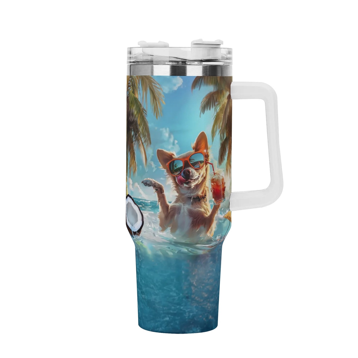 Tropical Chihuahua 40oz Stainless Steel Tumbler