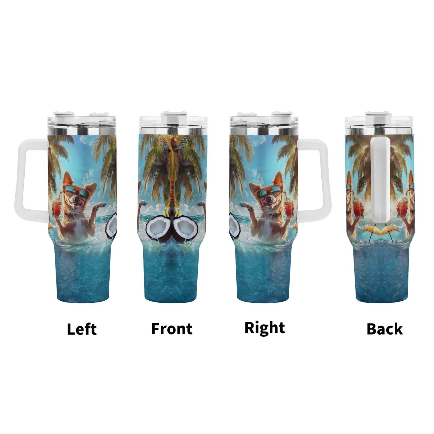Tropical Chihuahua 40oz Stainless Steel Tumbler