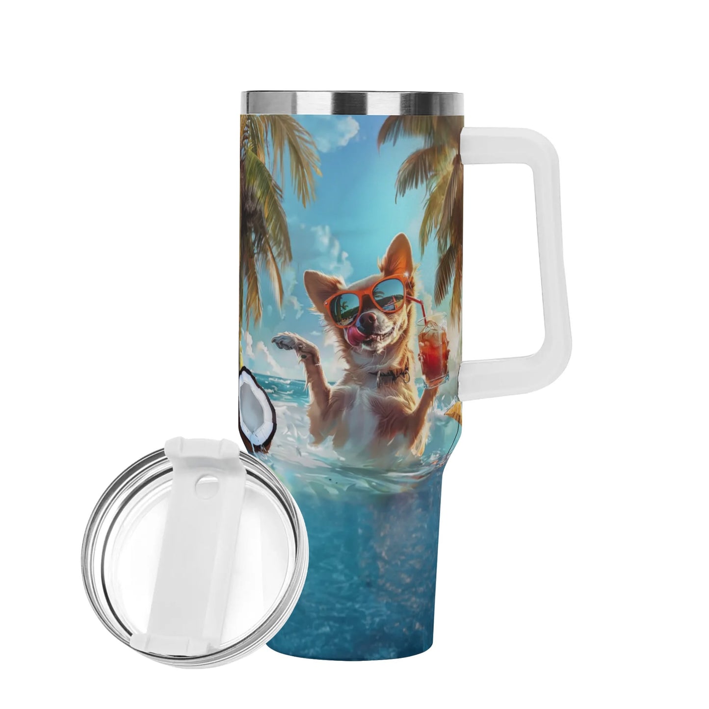 Tropical Chihuahua 40oz Stainless Steel Tumbler