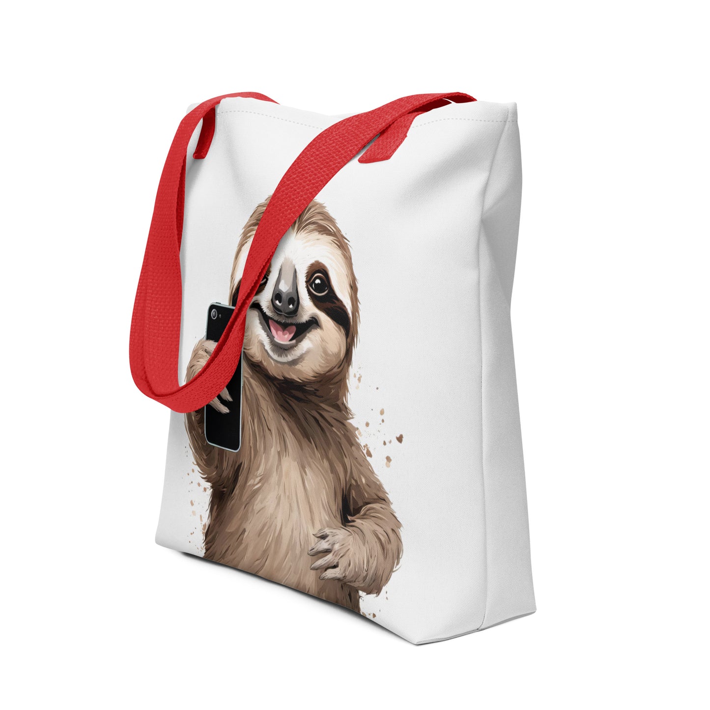 Selfie Sloth Tote Bag! Super Cute Gift Idea, gift for her, Sloth Shopping Bag, Fun Sloth Design