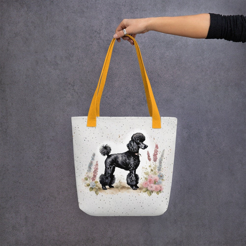 Tote Bag Shopping bag with cute Poodle on the front