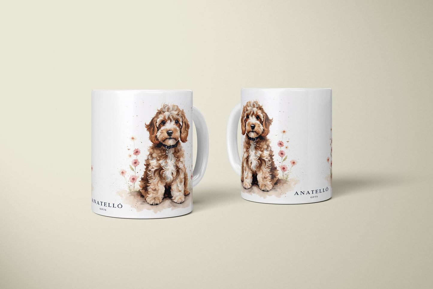 Tan Fluffy Cockapoo - White 11oz Ceramic Mug