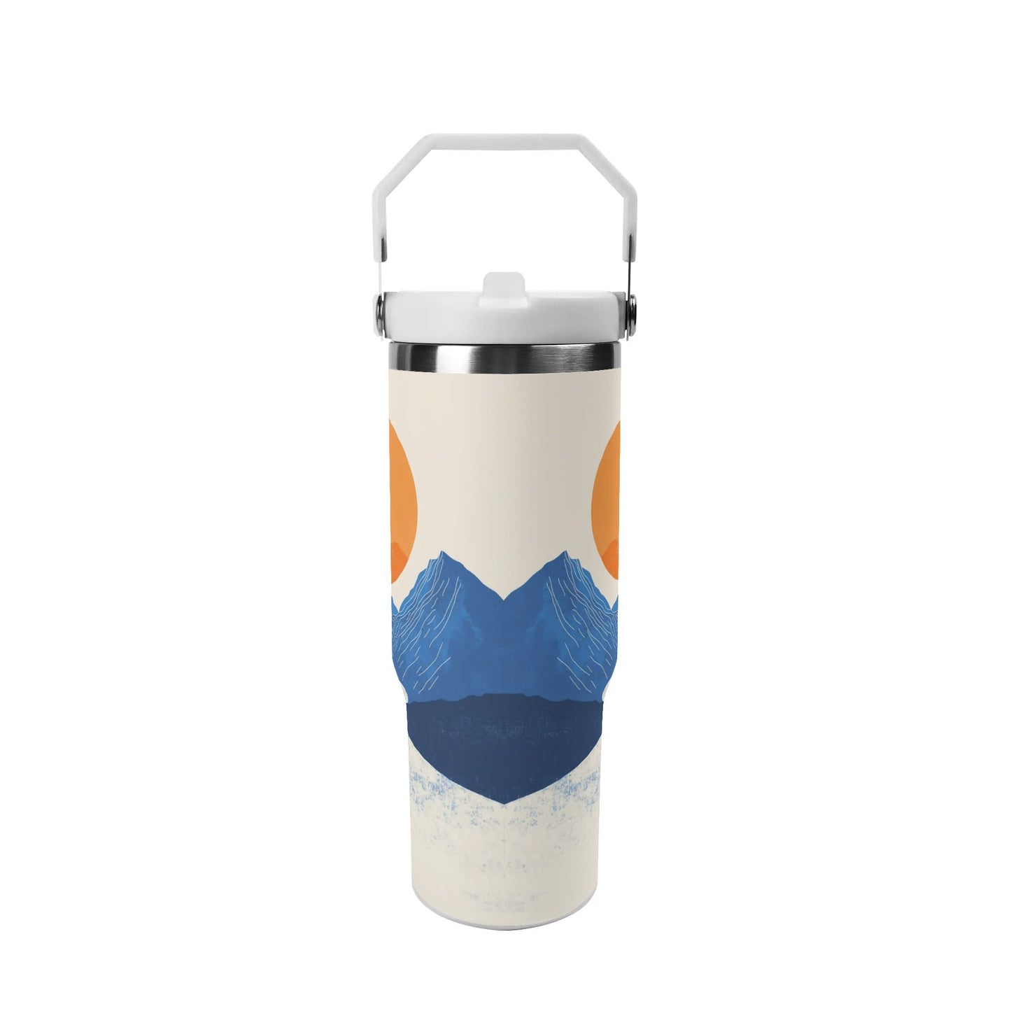 Orange Sunset Blue Mountain 30oz Insulated Tumbler