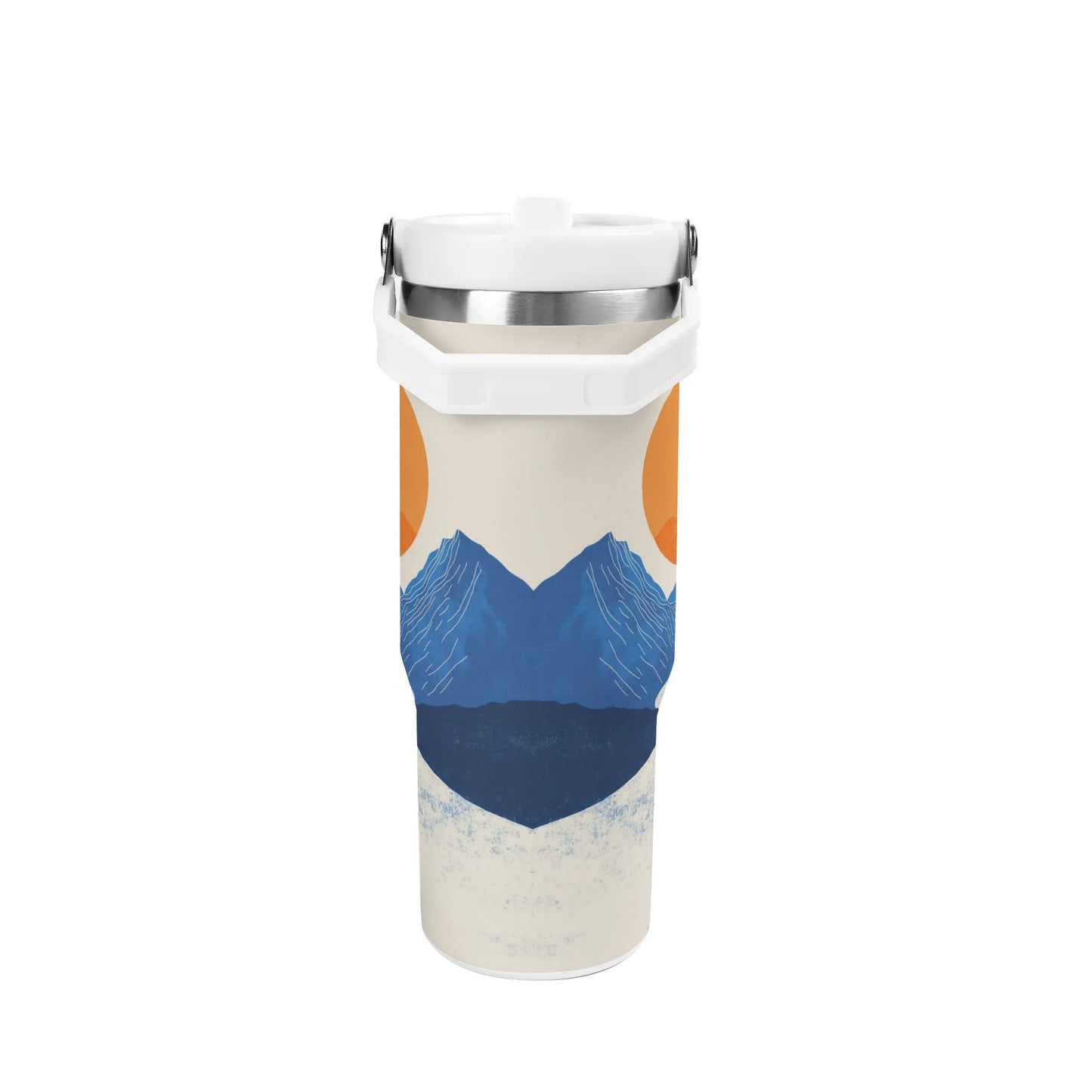 Orange Sunset Blue Mountain 30oz Insulated Tumbler