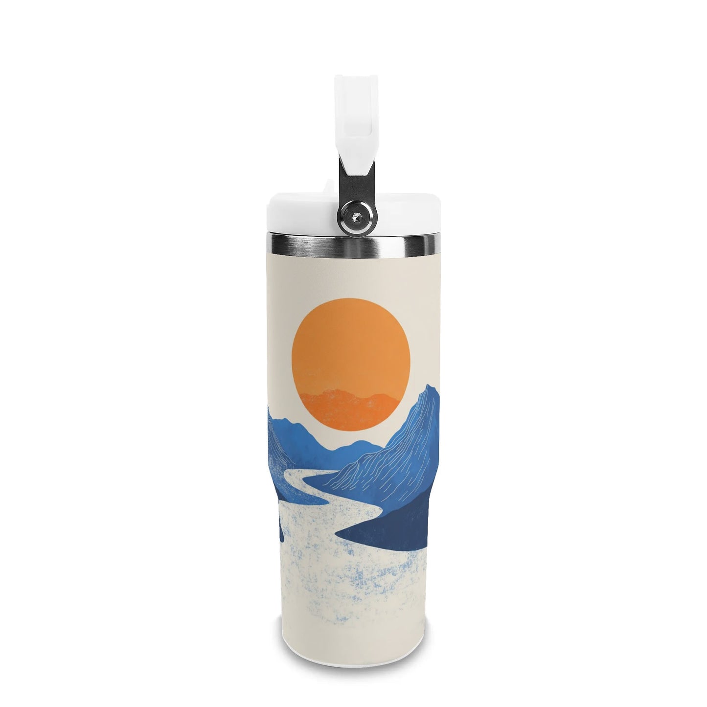 Orange Sunset Blue Mountain 30oz Insulated Tumbler