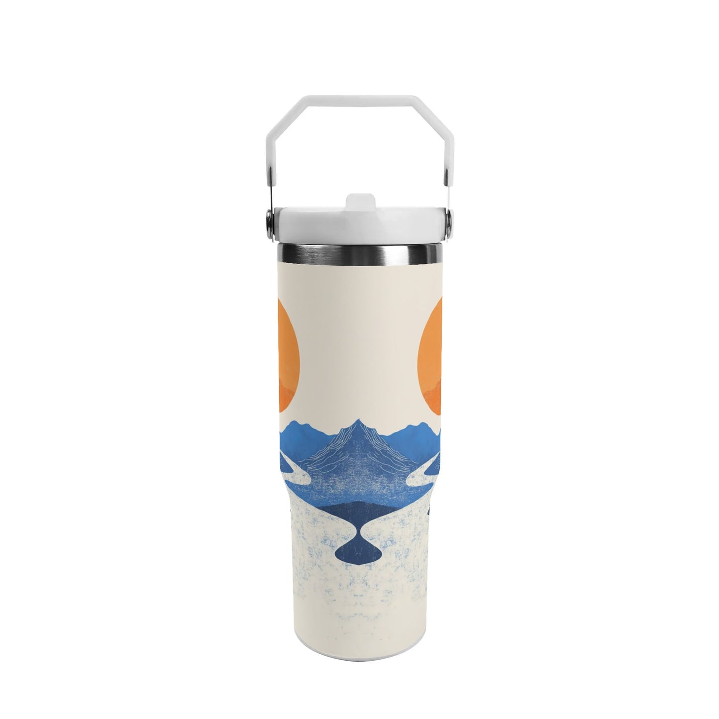 Orange Sunset Blue Mountain 30oz Insulated Tumbler