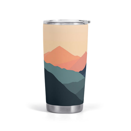 Mountain Scape Navy Coral Stainless Steel 20oz Tumbler