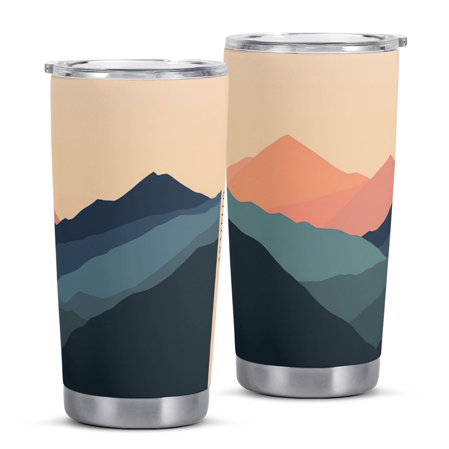 Mountain Scape Navy Coral Stainless Steel 20oz Tumbler