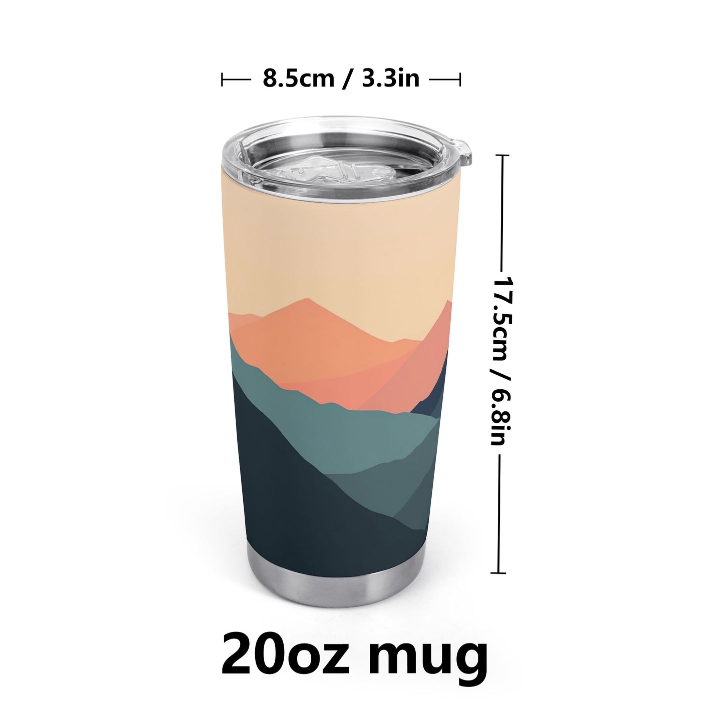 Mountain Scape Navy Coral Stainless Steel 20oz Tumbler