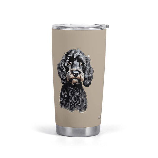 Black Cockapoo Brown Stainless Steel 20oz Tumbler