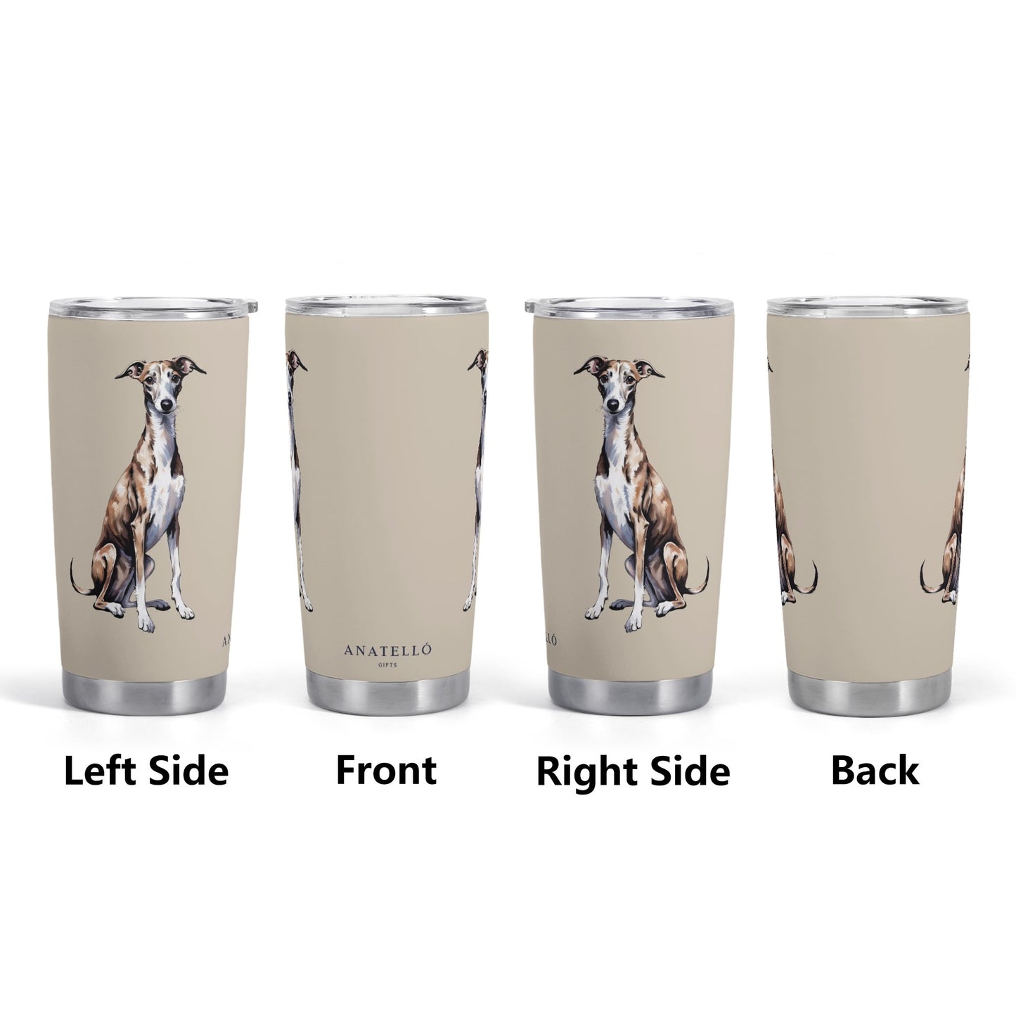 Greyhound Sitting Stainless Steel 20oz Tumbler