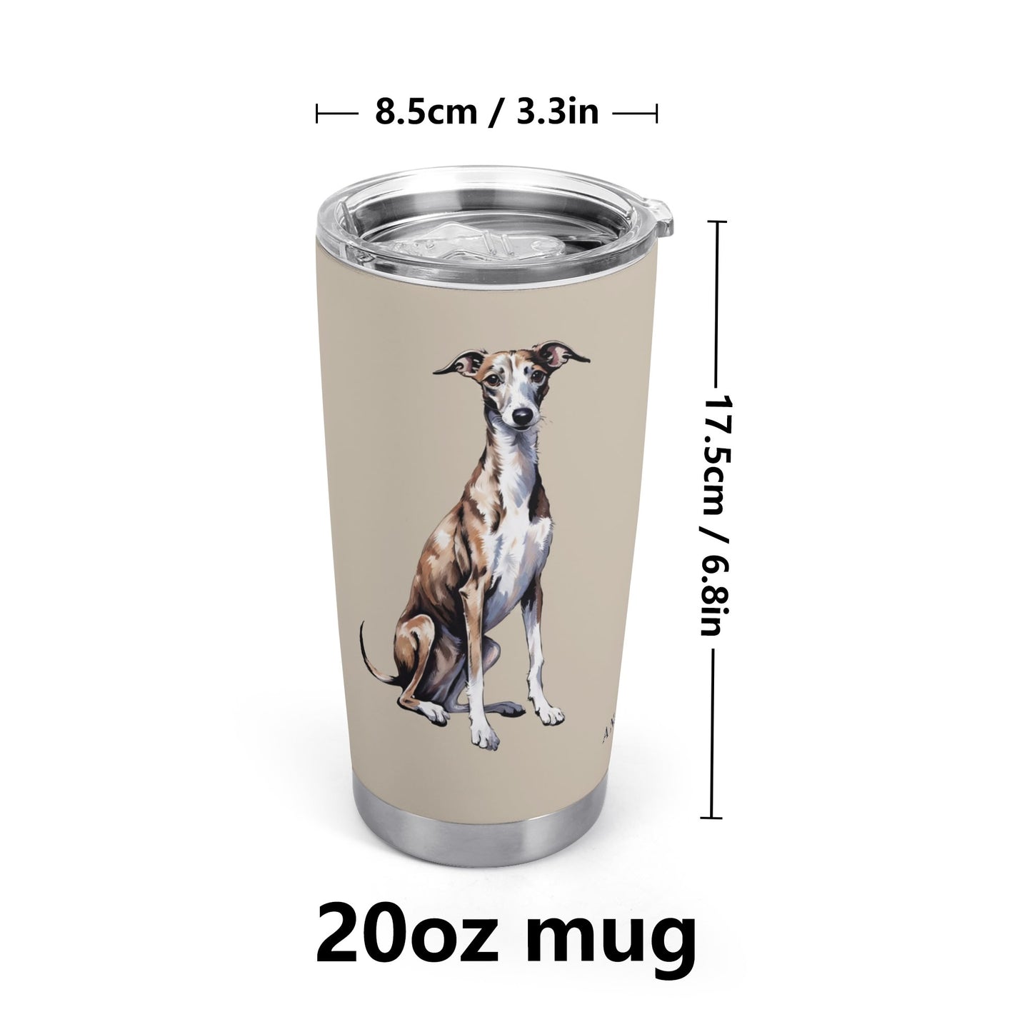 Greyhound Sitting Stainless Steel 20oz Tumbler