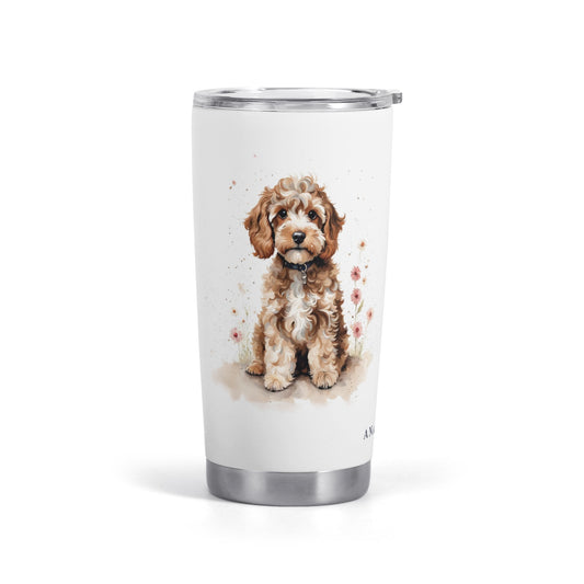 Tan Fluffy Cockapoo Stainless Steel 20oz Tumbler