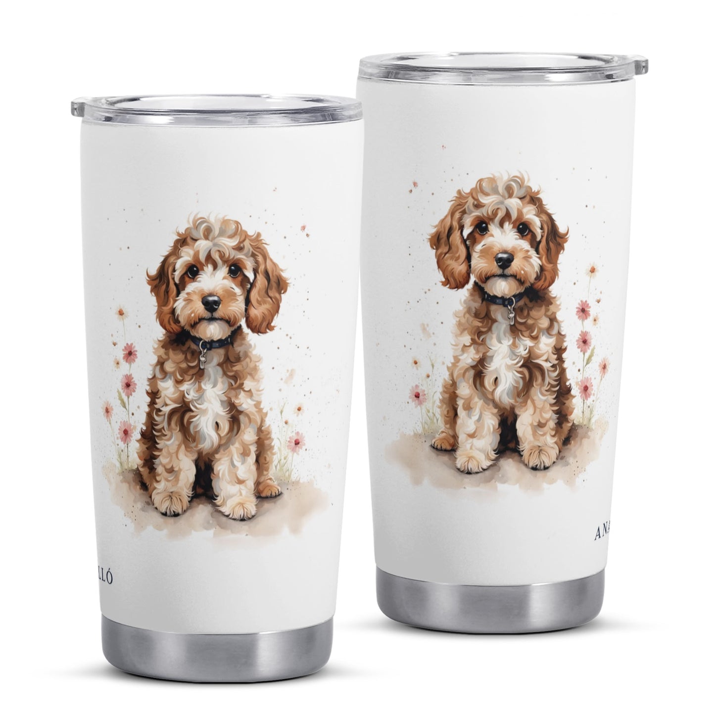 Tan Fluffy Cockapoo Stainless Steel 20oz Tumbler