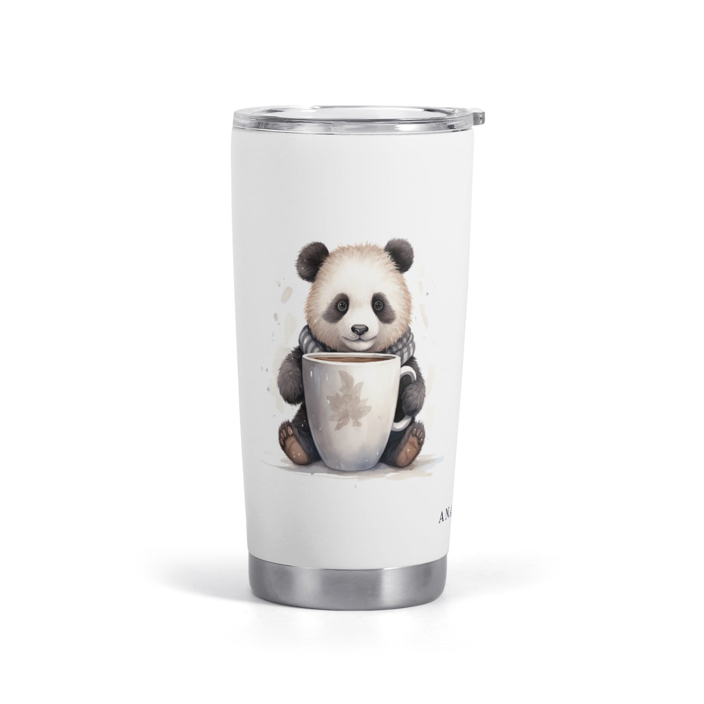 Panda with Coffee Mug Stainless Steel 20oz Tumbler