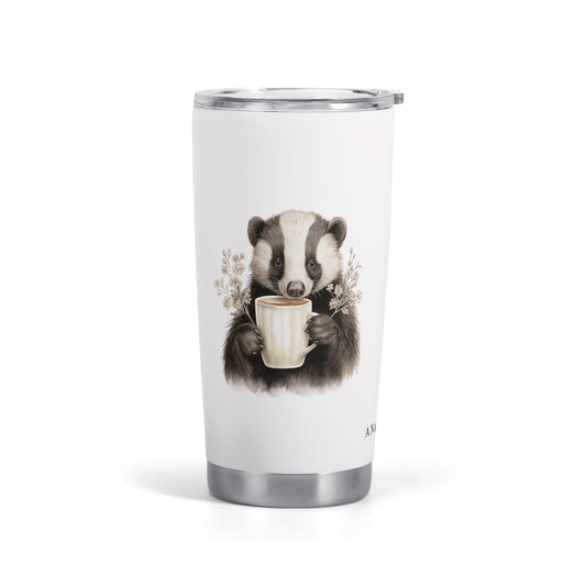 Badger with Coffee Cup Stainless Steel 20oz Tumbler