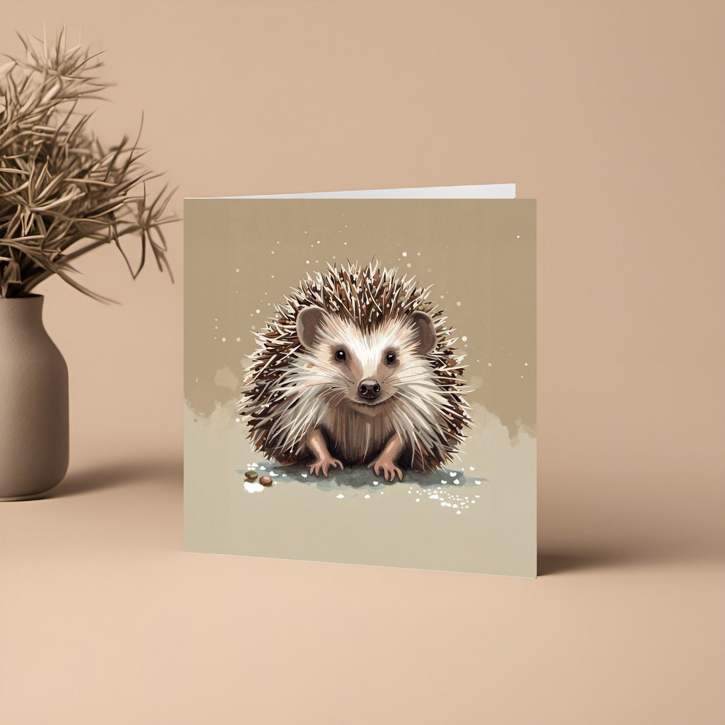 Hedgehog-Themed Blank Card - Perfect for Any Occasion - Eco Friendly - Blank Square Card, Pick either Single Card or Pack of 10