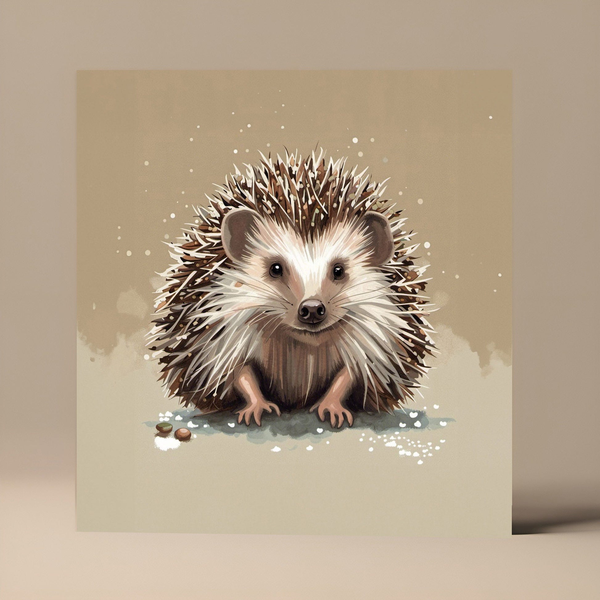 Hedgehog-Themed Blank Card - Perfect for Any Occasion - Eco Friendly - Blank Square Card, Pick either Single Card or Pack of 10