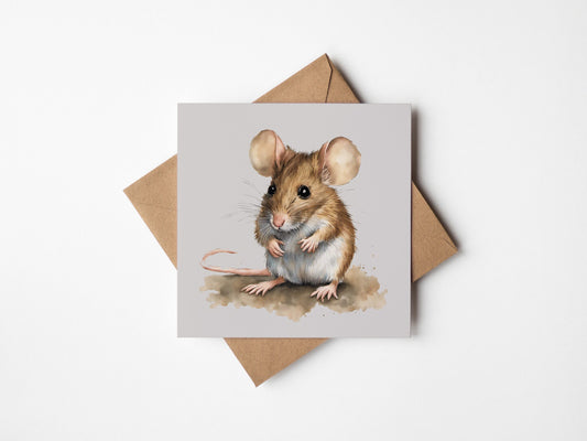 Filed Mouse on a card with kraft envelope