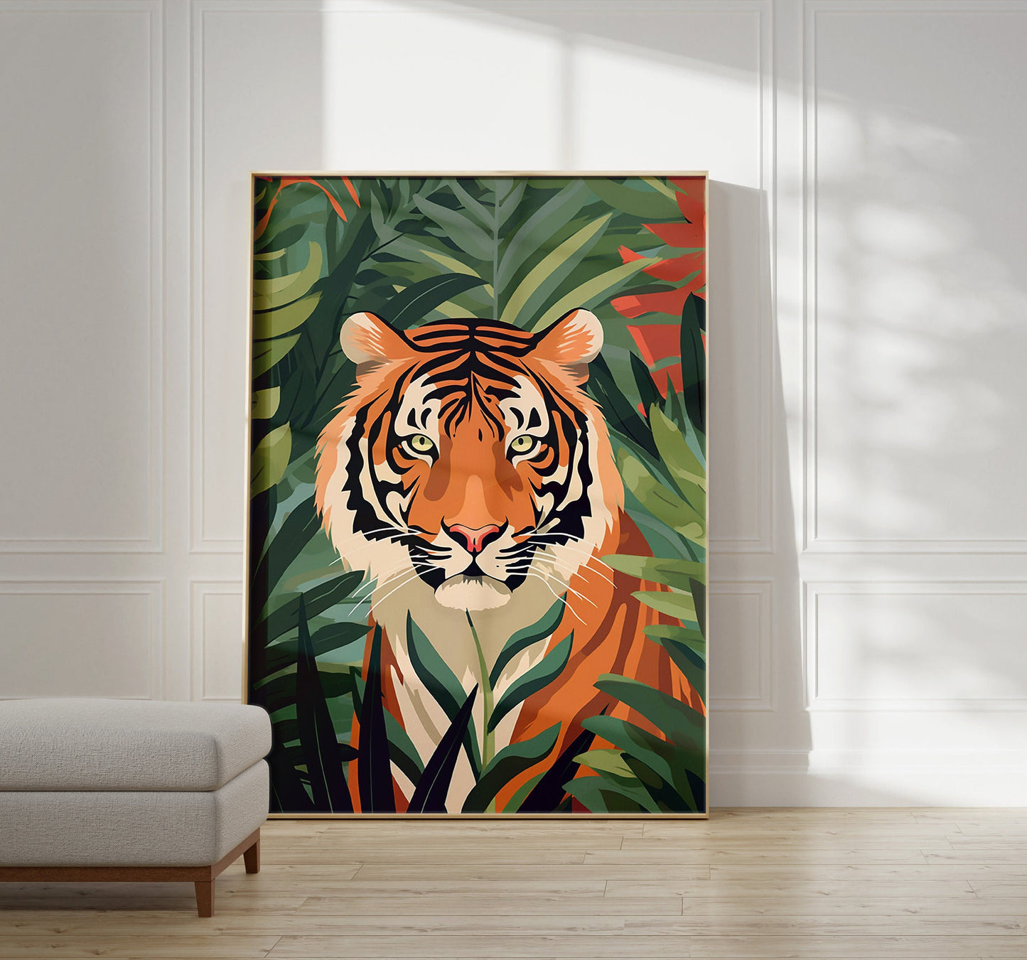 Tiger in the Jungle Wall art print, large A, A2, A3 A4 prints