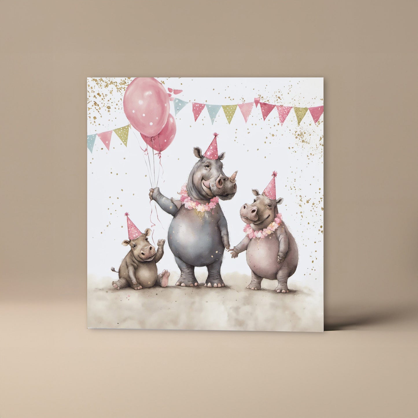 Hippo Family Celebration card