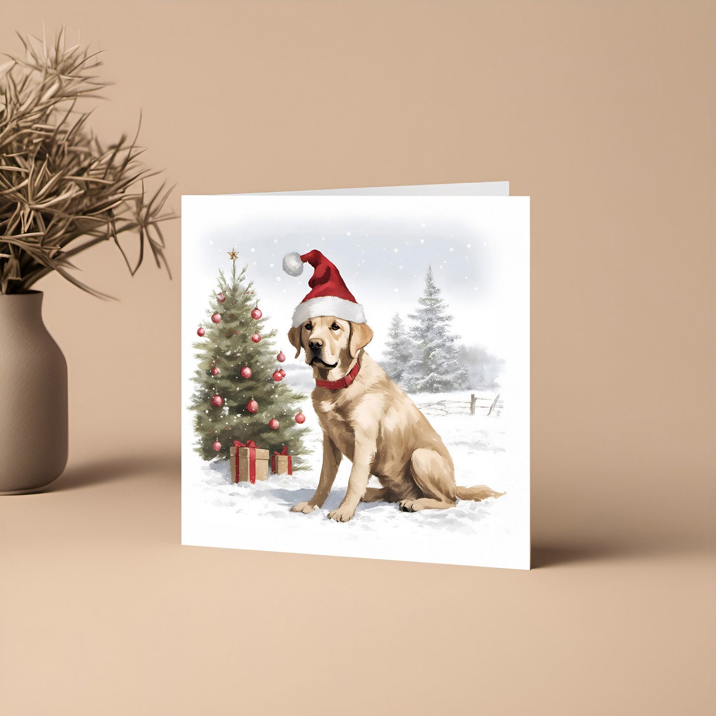 Christmas Card - Yellow Labrador Dog Lovers