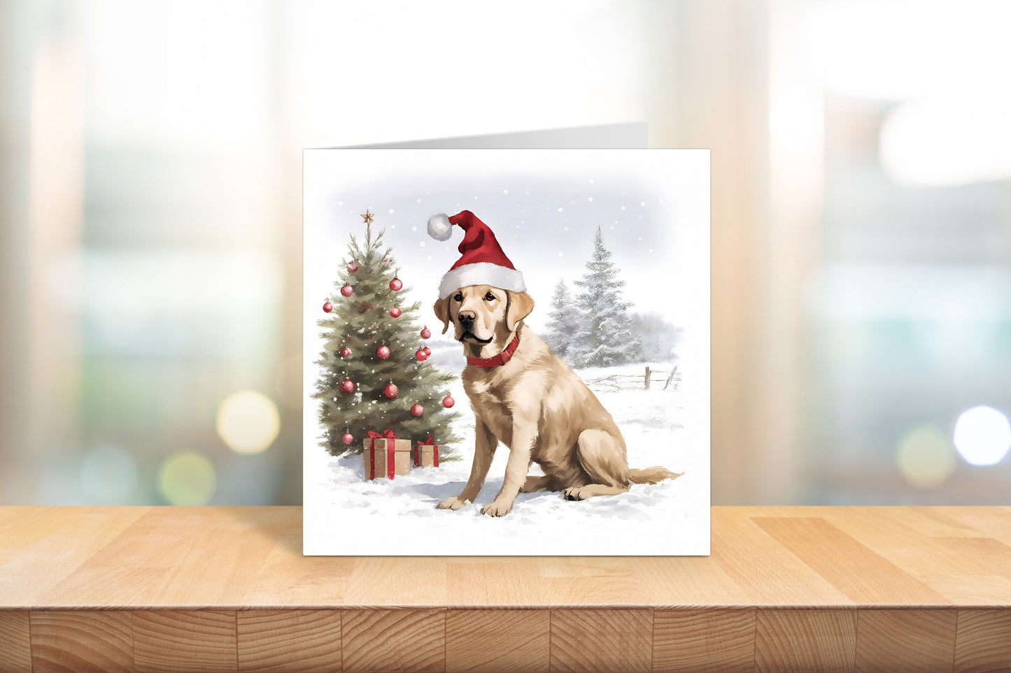 Christmas Card - Yellow Labrador Dog Lovers