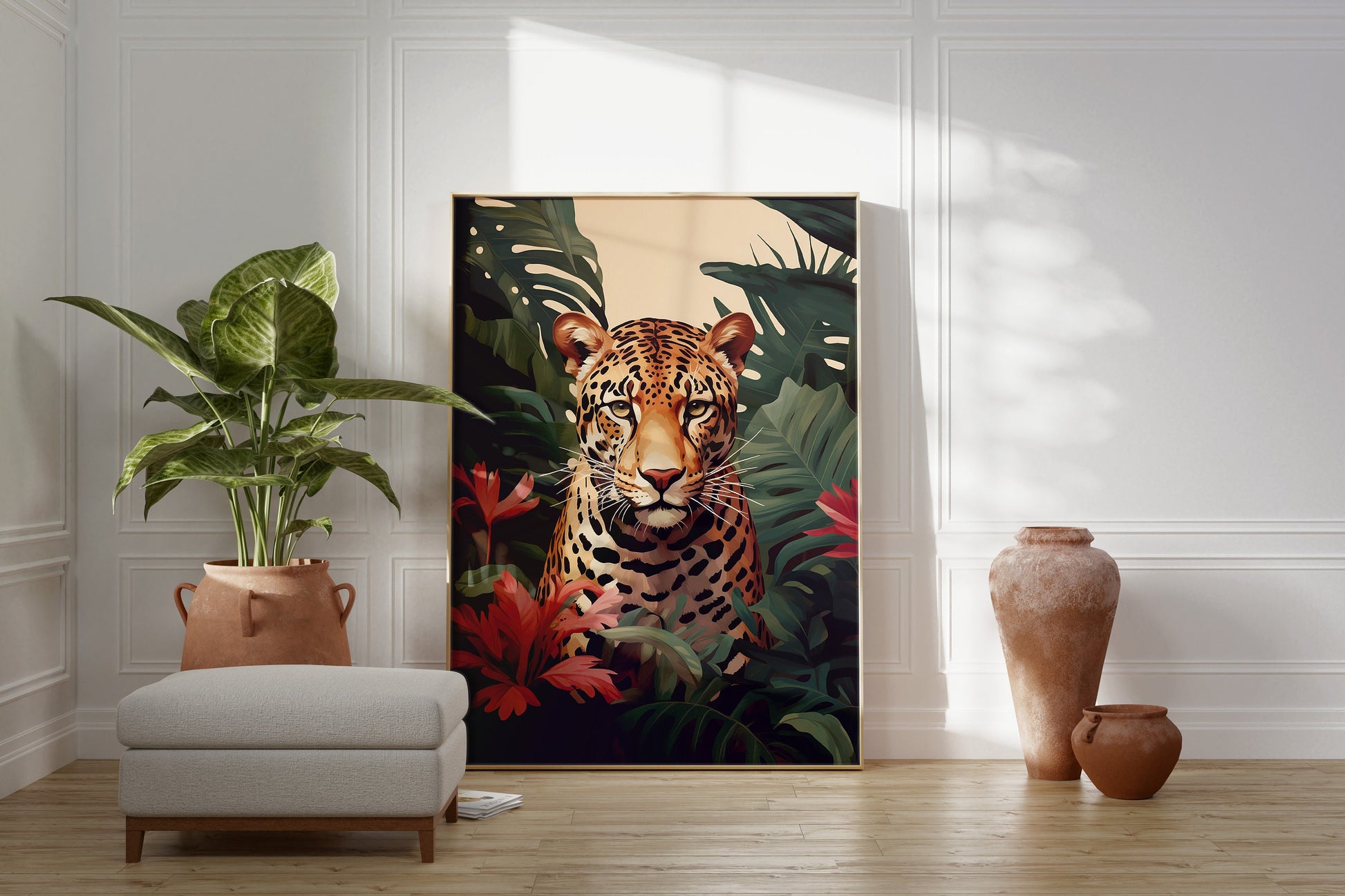 Leopard Print, wall art, large stunning tropical jungle image available on etsy