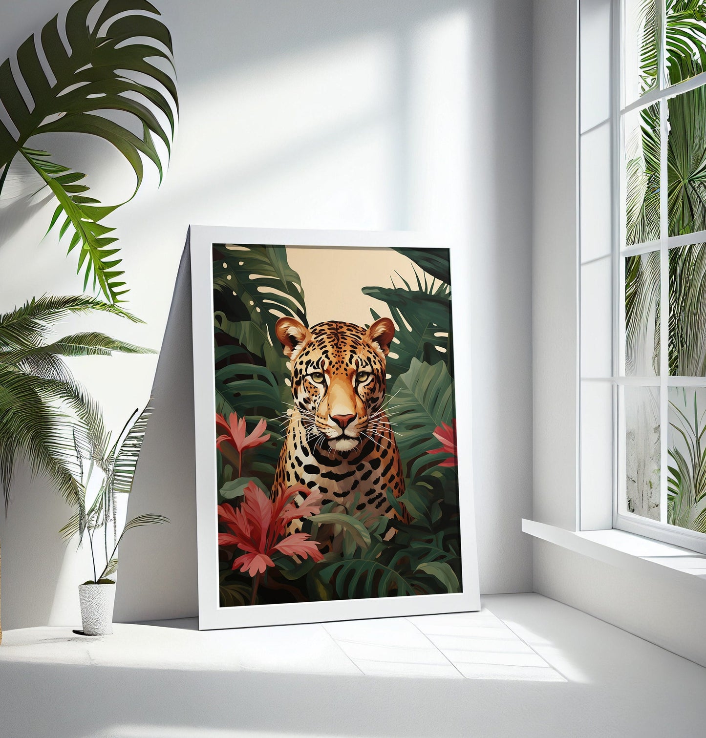 Leopard Print, wall art, large stunning tropical jungle image available on etsy