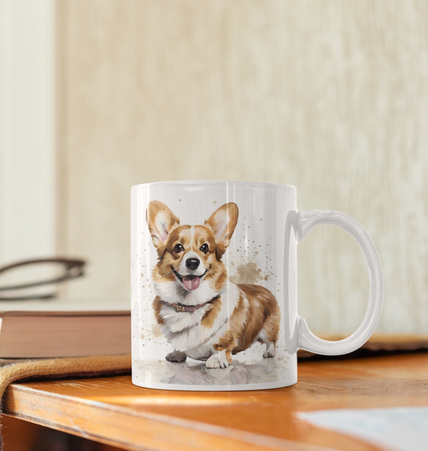 Cute Corgi 11oz Ceramic Mug with white handle