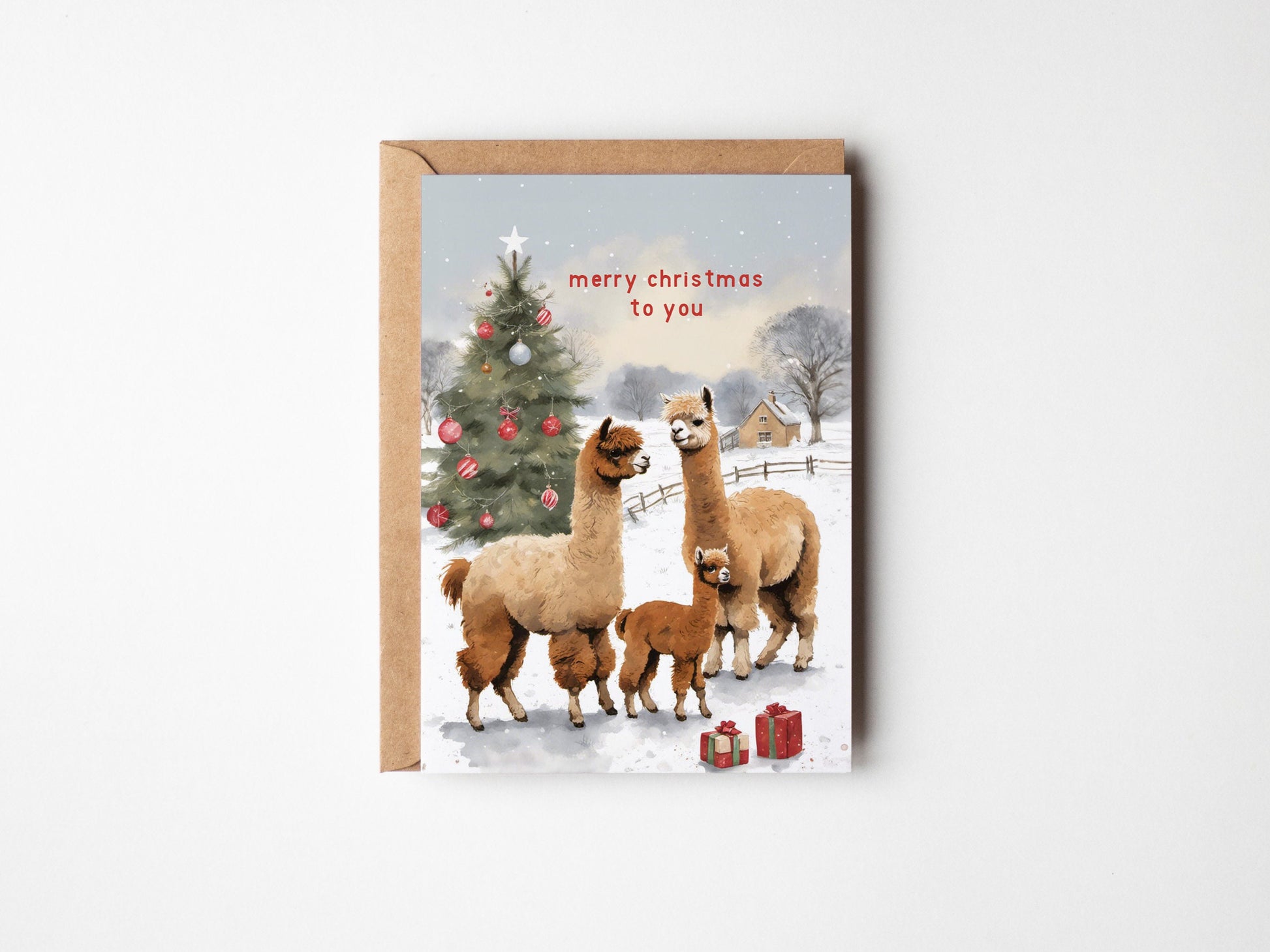 Alpaca Christmas Card