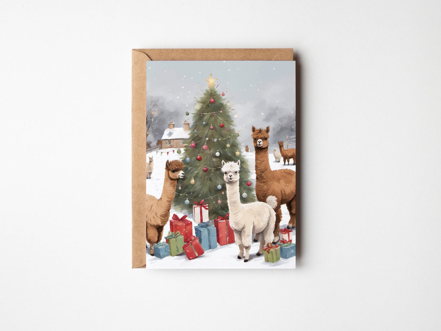 Alpaca Christmas Card