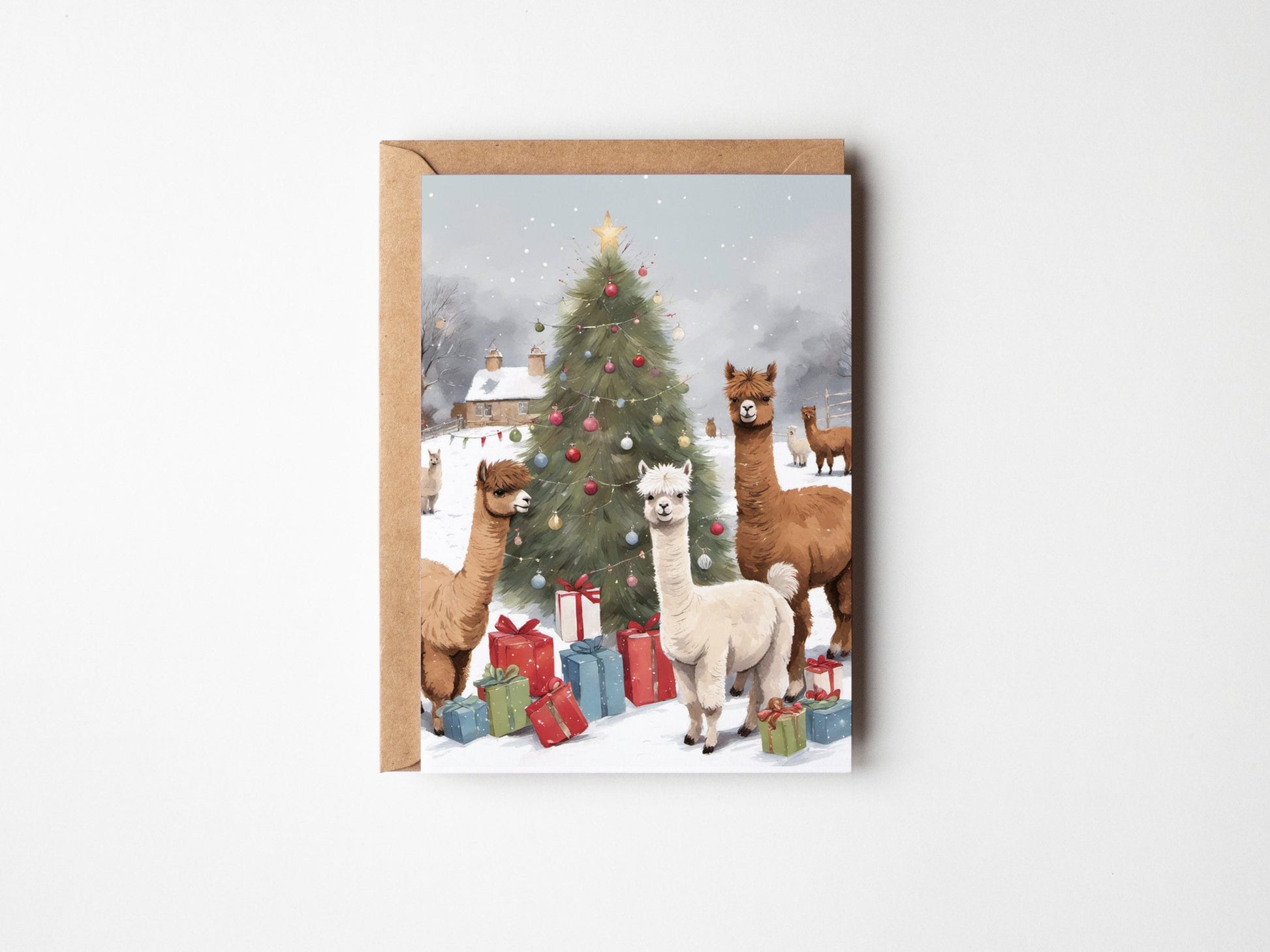 Alpaca Christmas Card