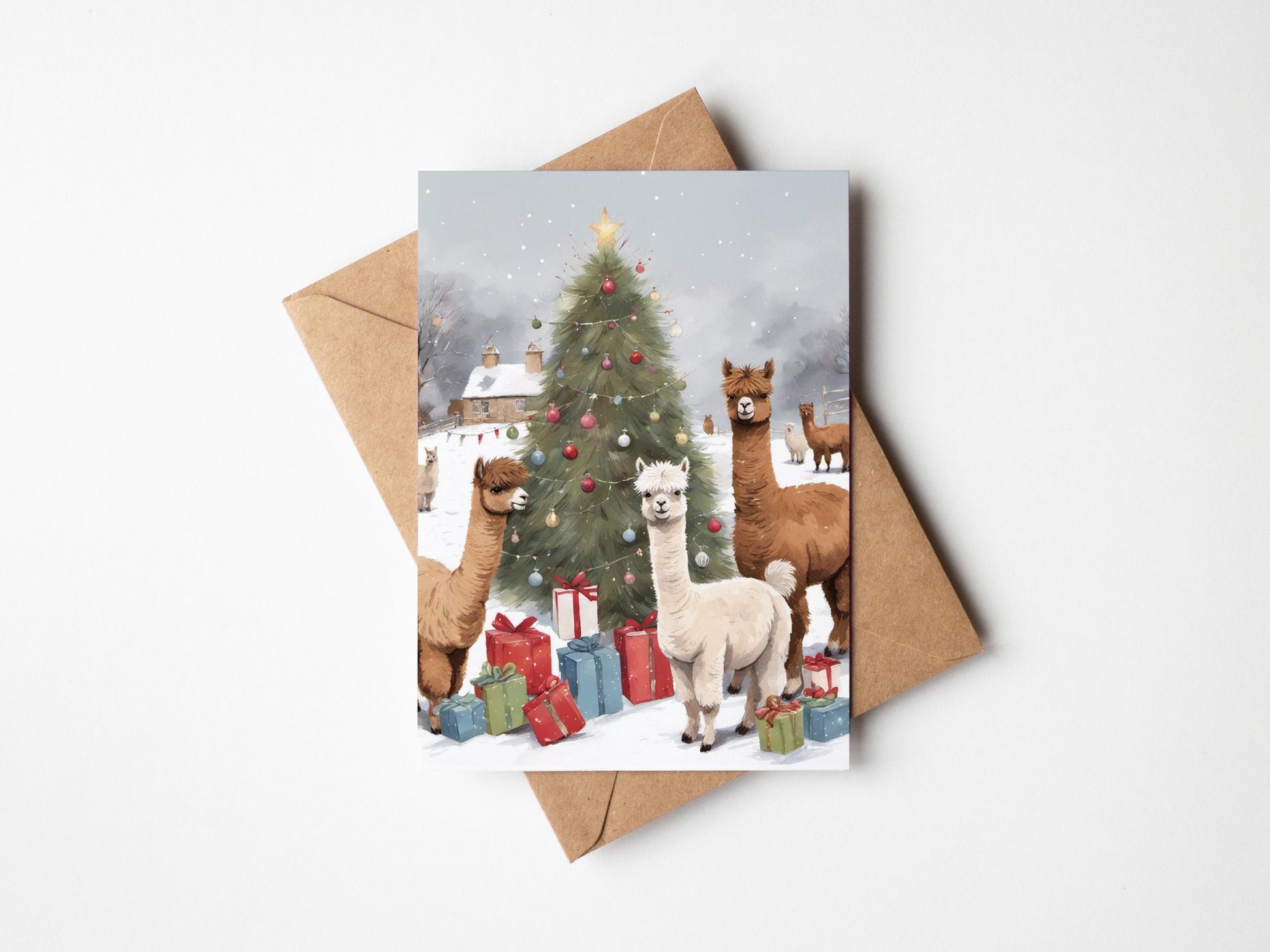 Alpaca Christmas Card