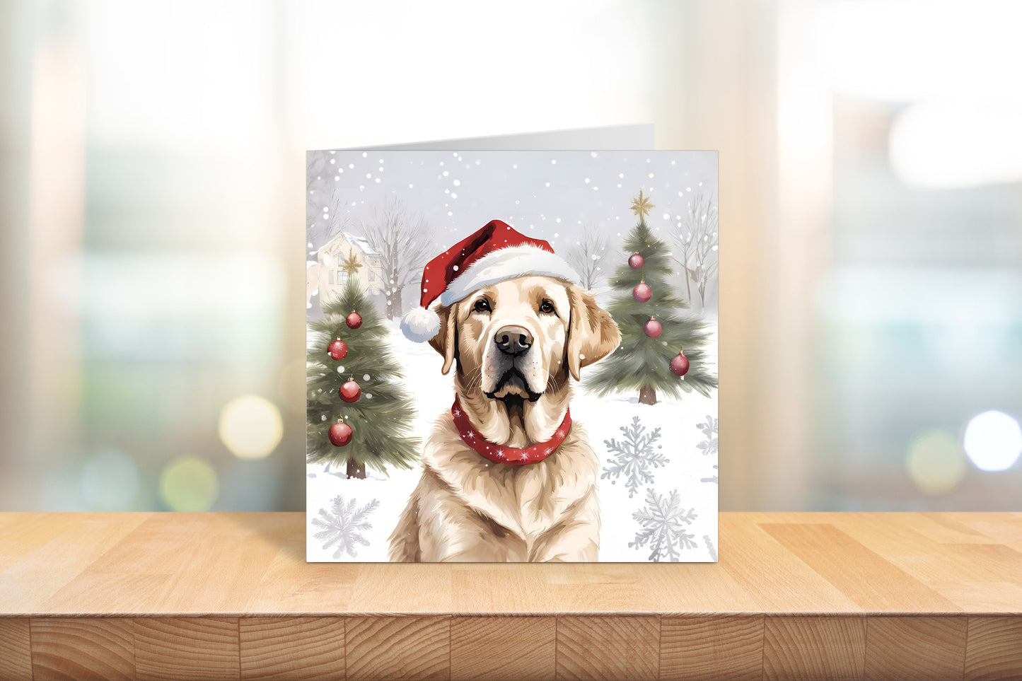 Yellow Labrador Christmas Card - Dog Lovers Holiday Design