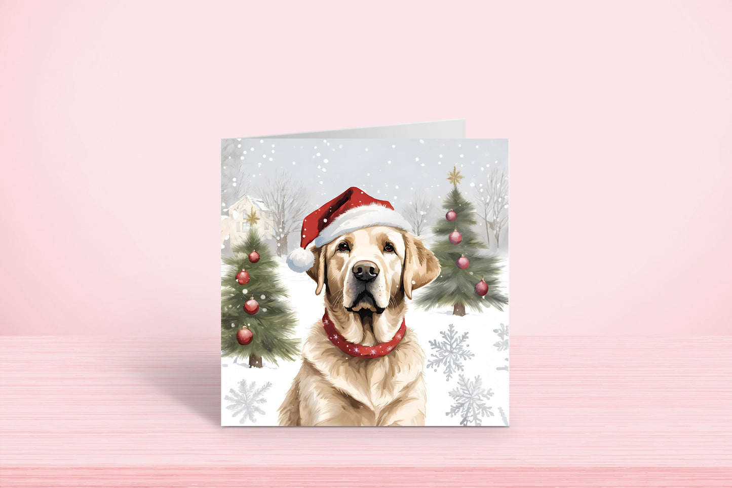 Yellow Labrador Christmas Card - Dog Lovers Holiday Design