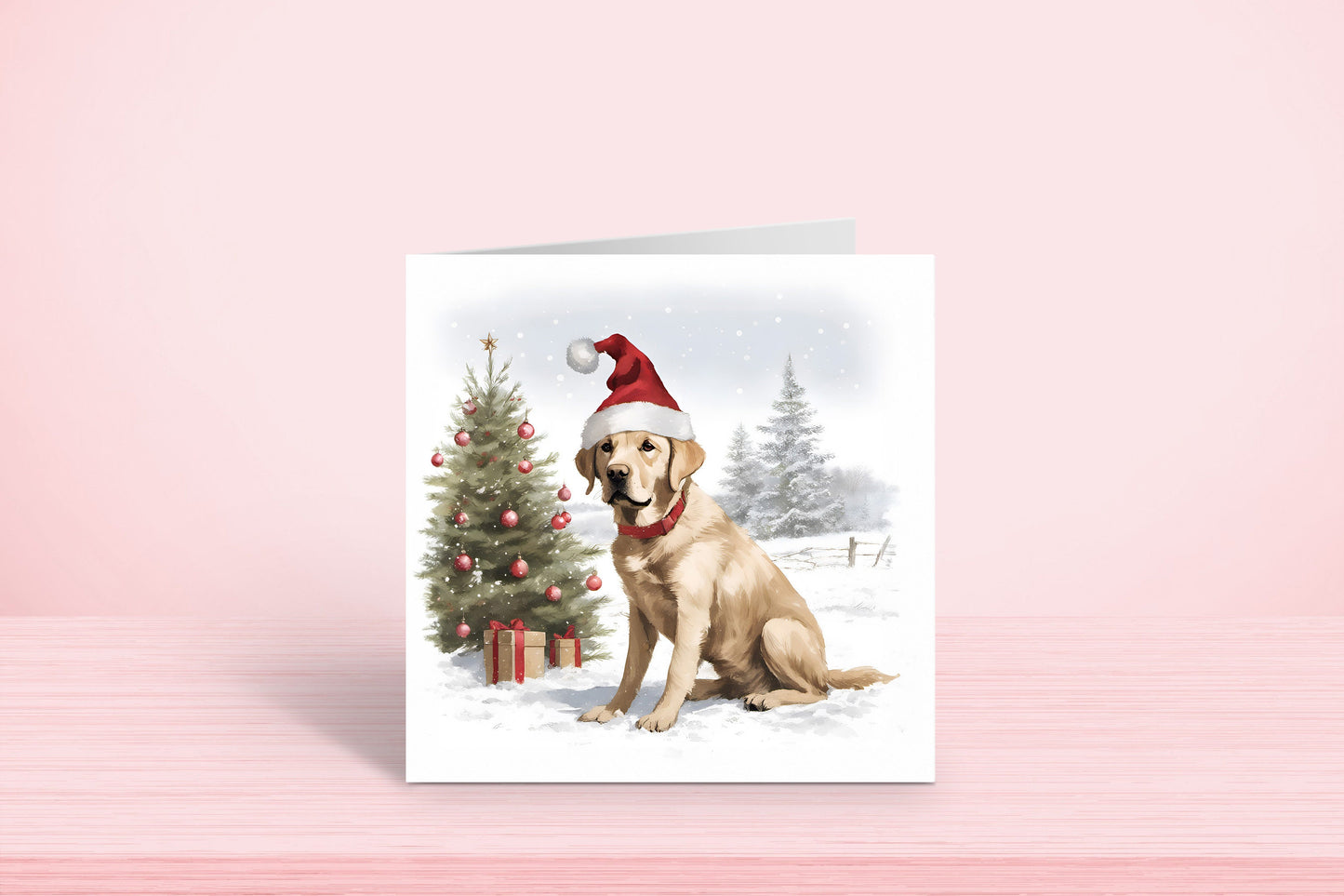 Christmas Card - Yellow Labrador Dog Lovers