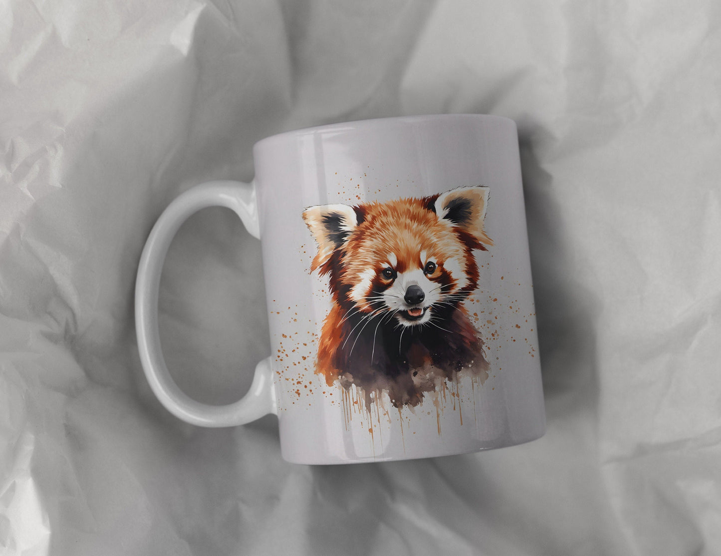 Cute Red Panda 11oz Ceramic Mug with white handle