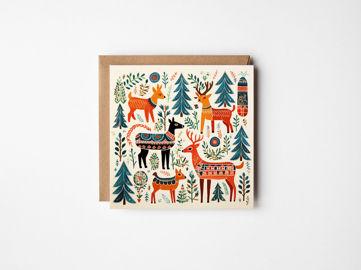 Festive Folk Christmas Cards - ScandiFolk Art Style