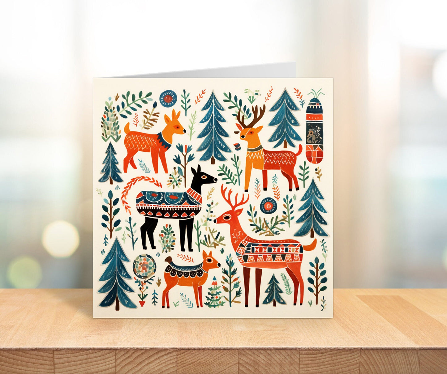 Folk art Christmas Card