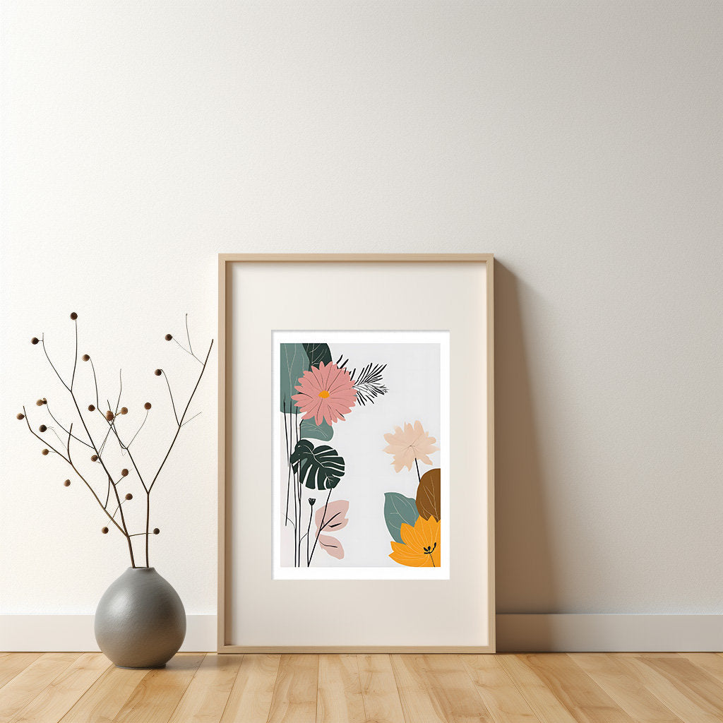 Floral Wall Art, Abstract Floral Art Print - Neutral Wall Decor - Contemporary & Beautiful