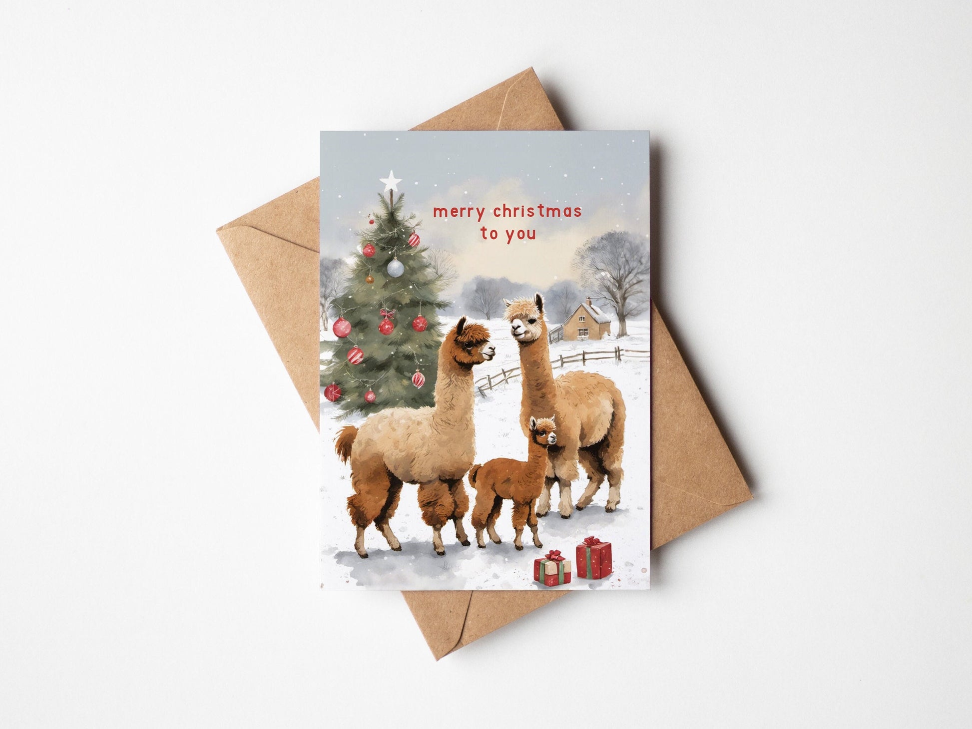 Alpaca Christmas Card