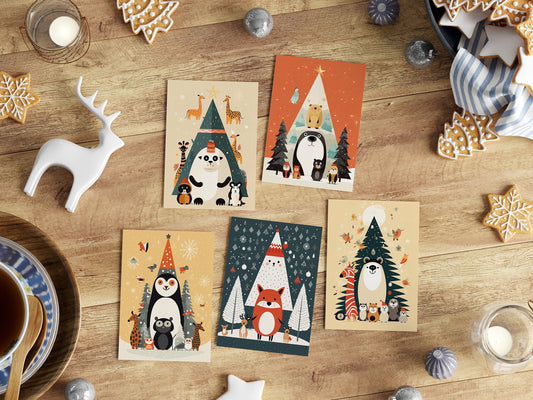 Crazy animal christmas cards