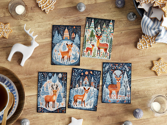 Folk Art Christmas Cards Multipack