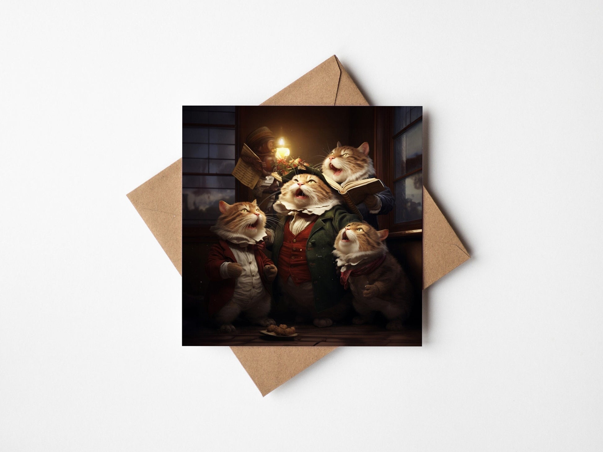 Singing Cats Christmas Cards - Funny Cat Cards - Square Card