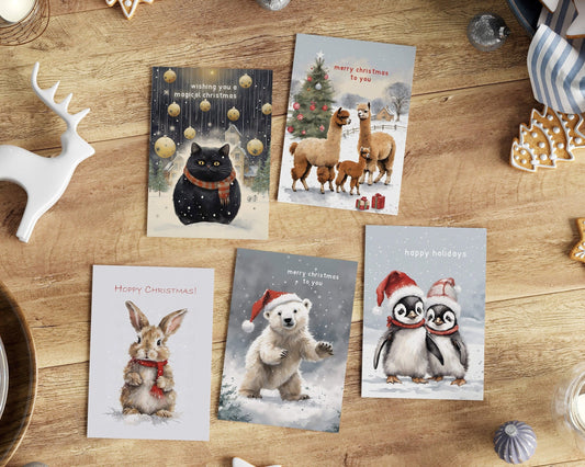 five pack of gorgeous christmas cards