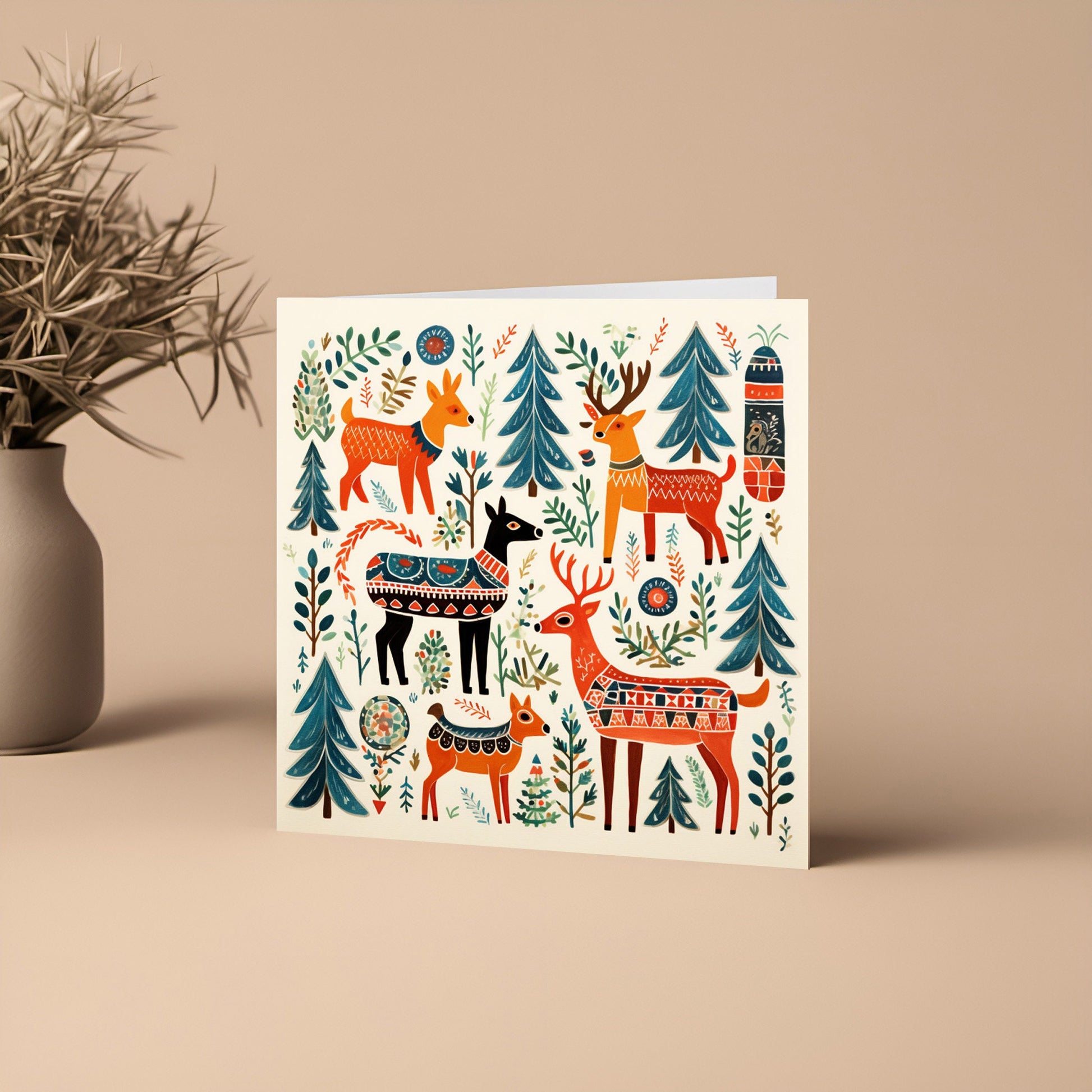 Folk art Christmas Card